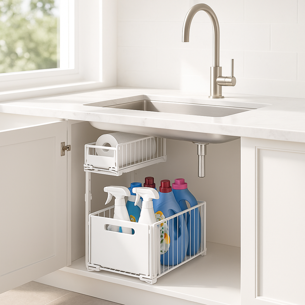 Rangement placard cuisine en blanc