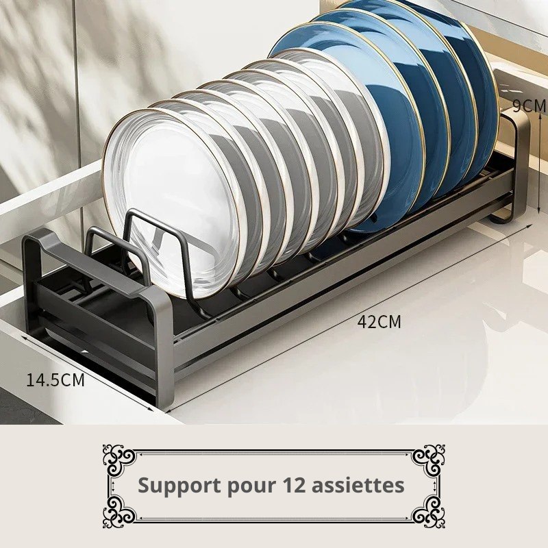 Organisateur de placard de cuisine support pour 12 assiettes.