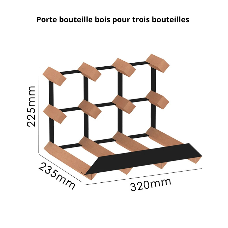 porte bouteille bois pour trois bouteilles