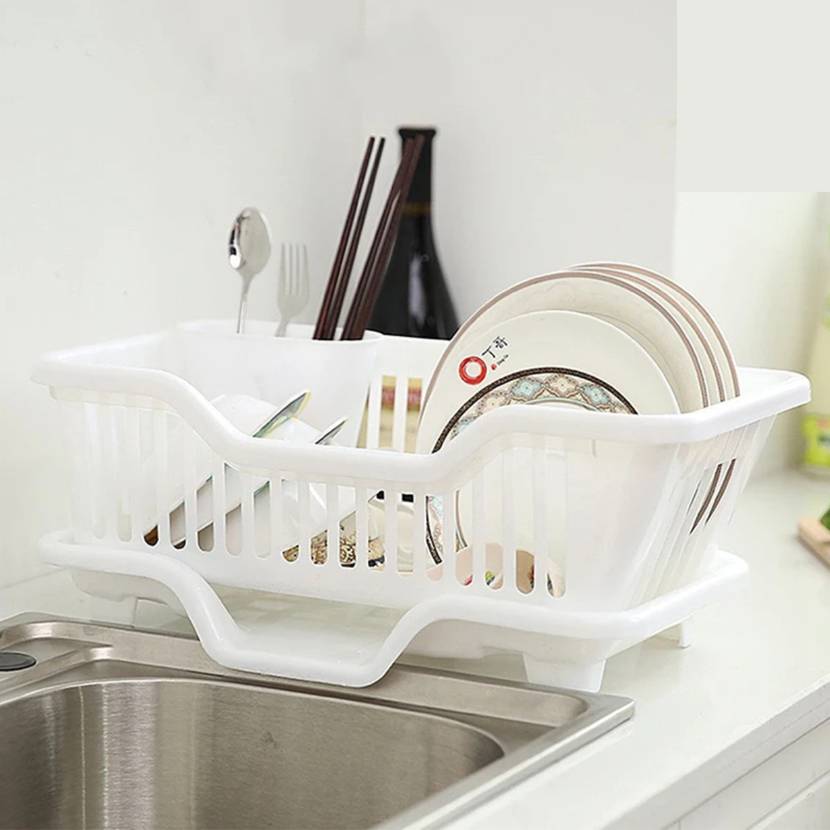 Égouttoir vaisselle plastique en blanc