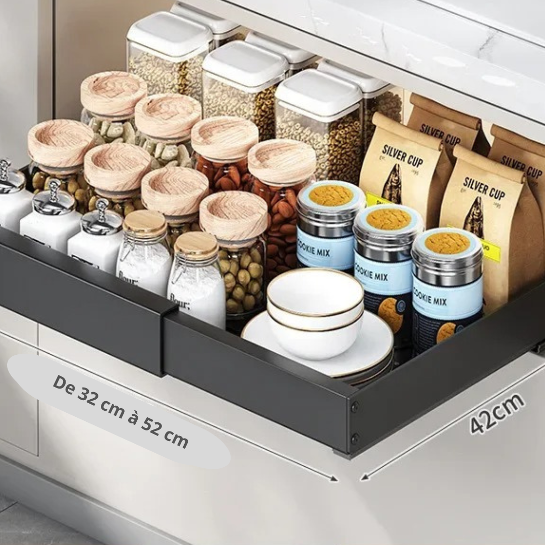 Organisateur placard cuisine de 32 à 52 cm