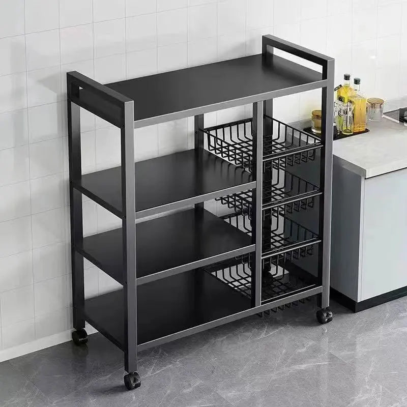 Étagère cuisine robuste en acier au carbone pour électroménager et provisions.