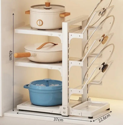 Rangement casseroles 3 pièces en blanc.