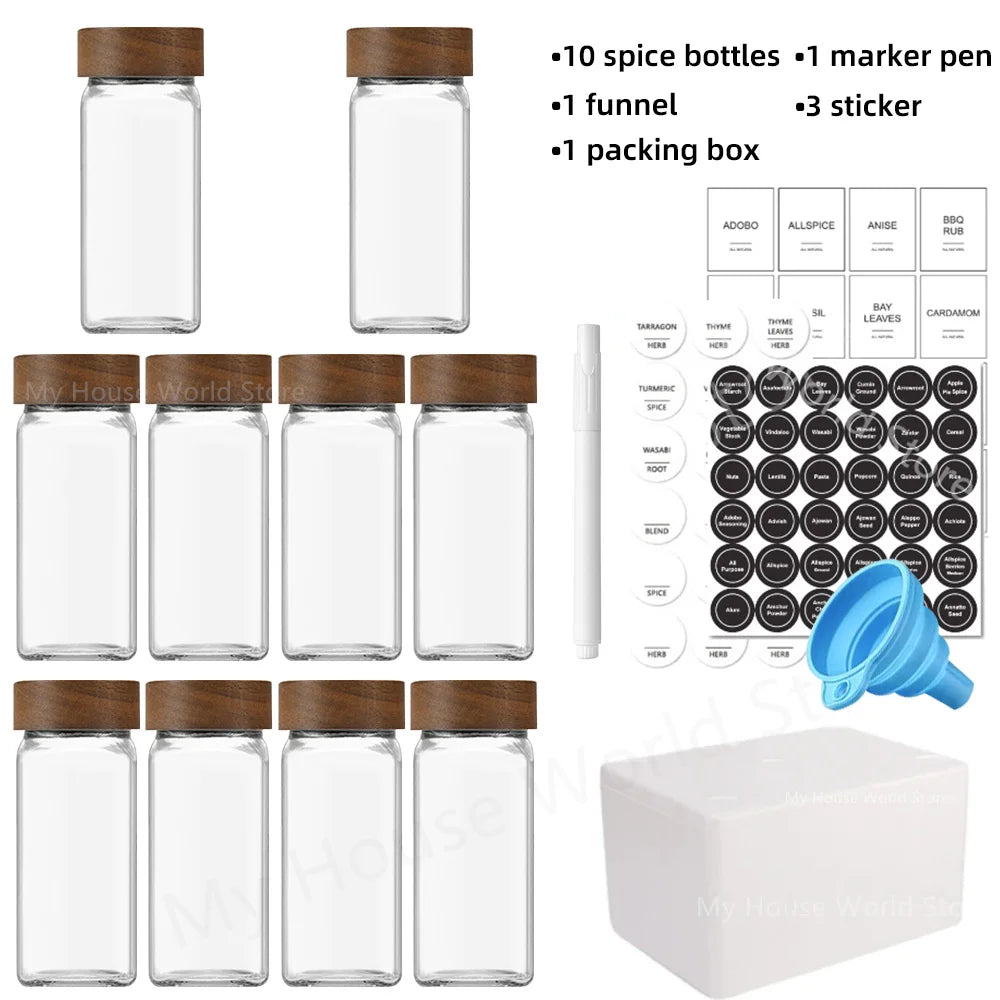 Bocaux à épices plus étiquettes noirs ou blanches