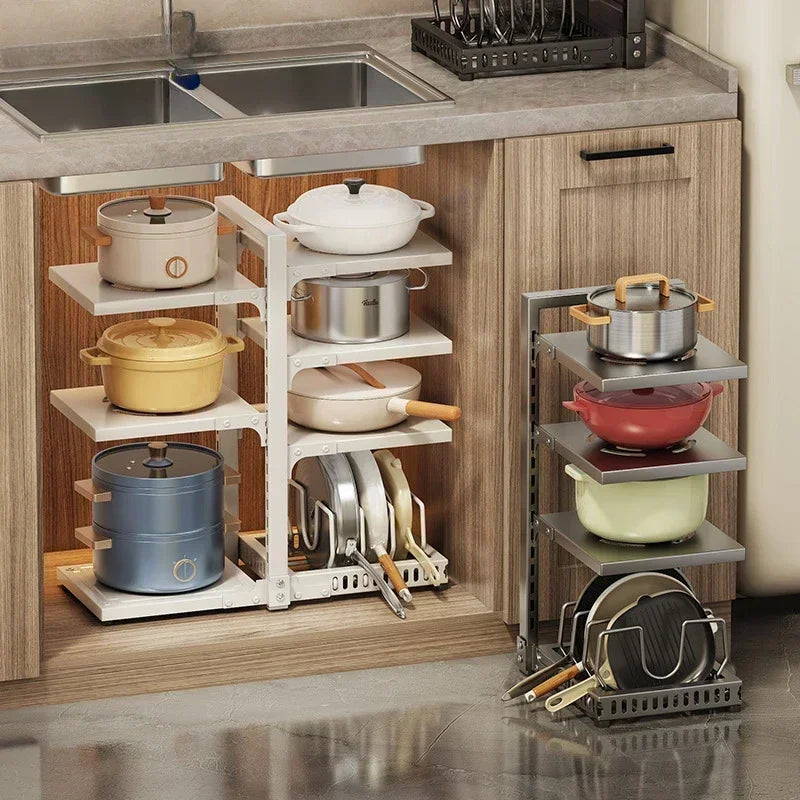 Rangement casserole en gris ou blanc par lot de 4 ou 7 pièces. 
