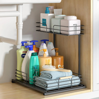 Rangement sous l'évier de cuisine aussi pour la salle de bain. 