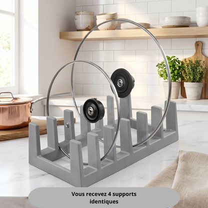 Rangement pour couvercles de casseroles  lot de quatre.