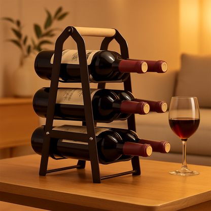 porte bouteilles poser sur la table du salon 