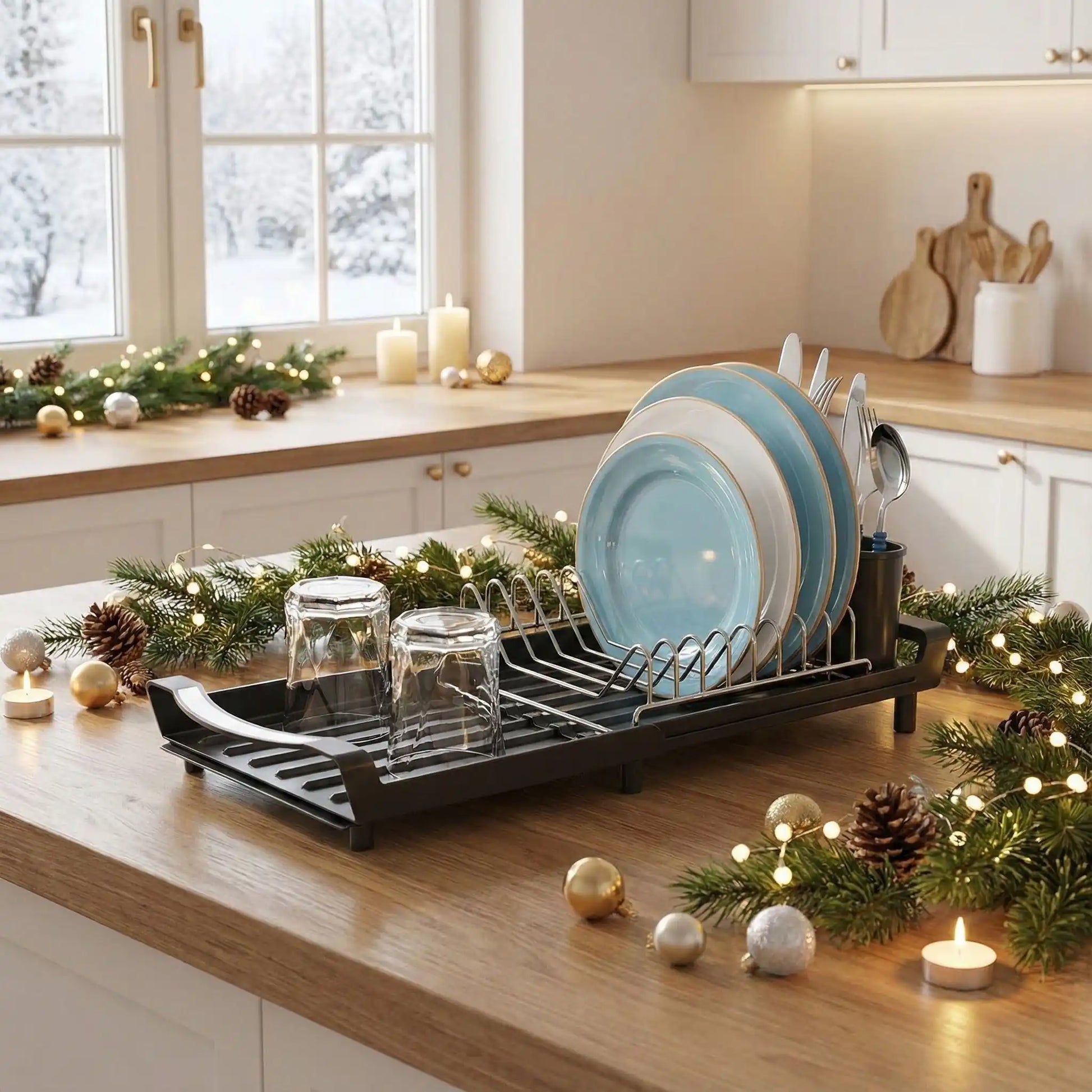 égouttoir poser sur le plan de travail