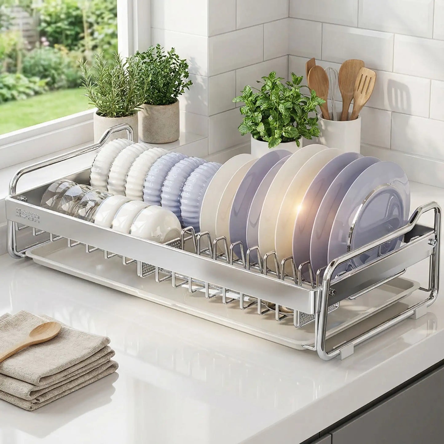 Égouttoir en gris sur un étage 