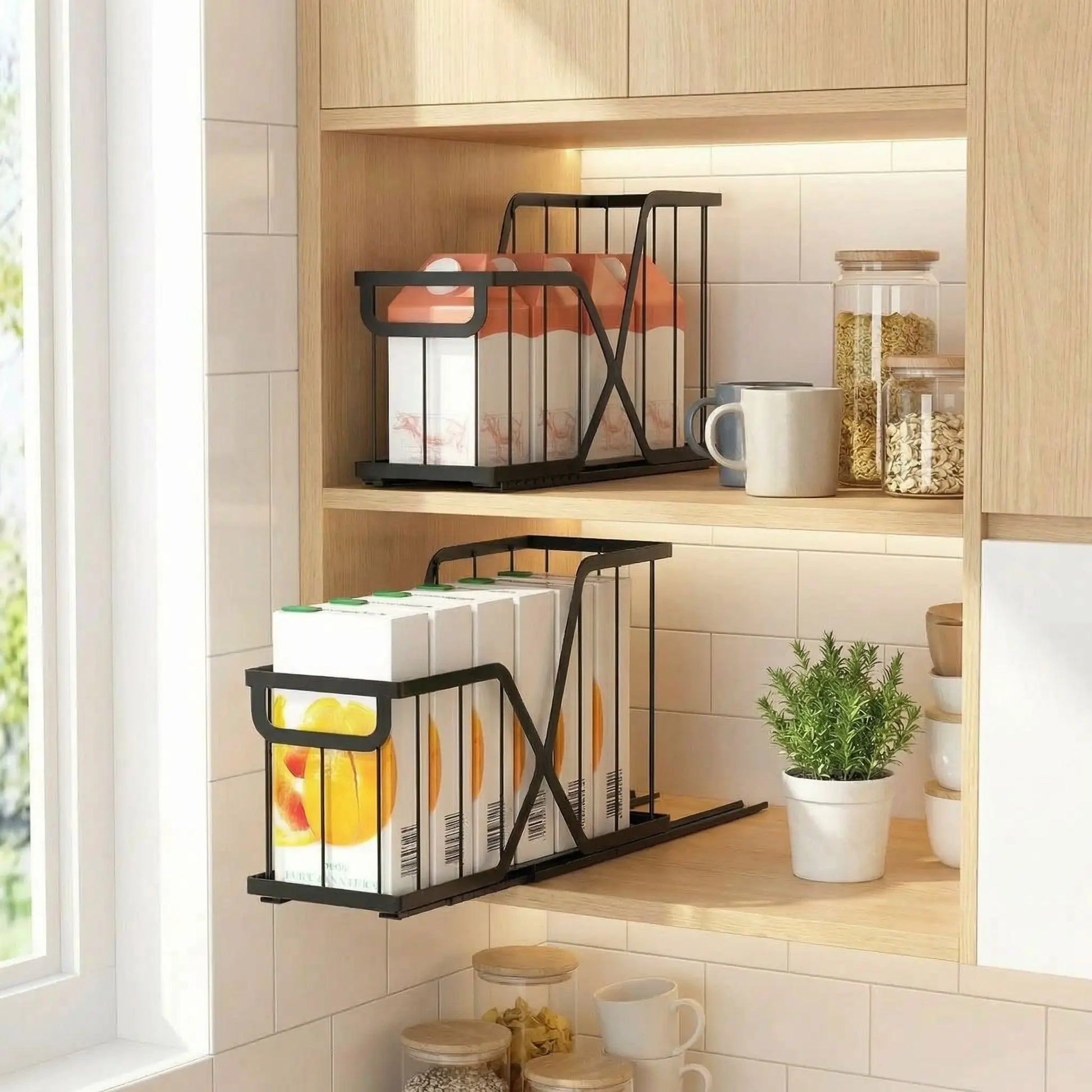 Rangement placard cuisine coulissant lot de deux