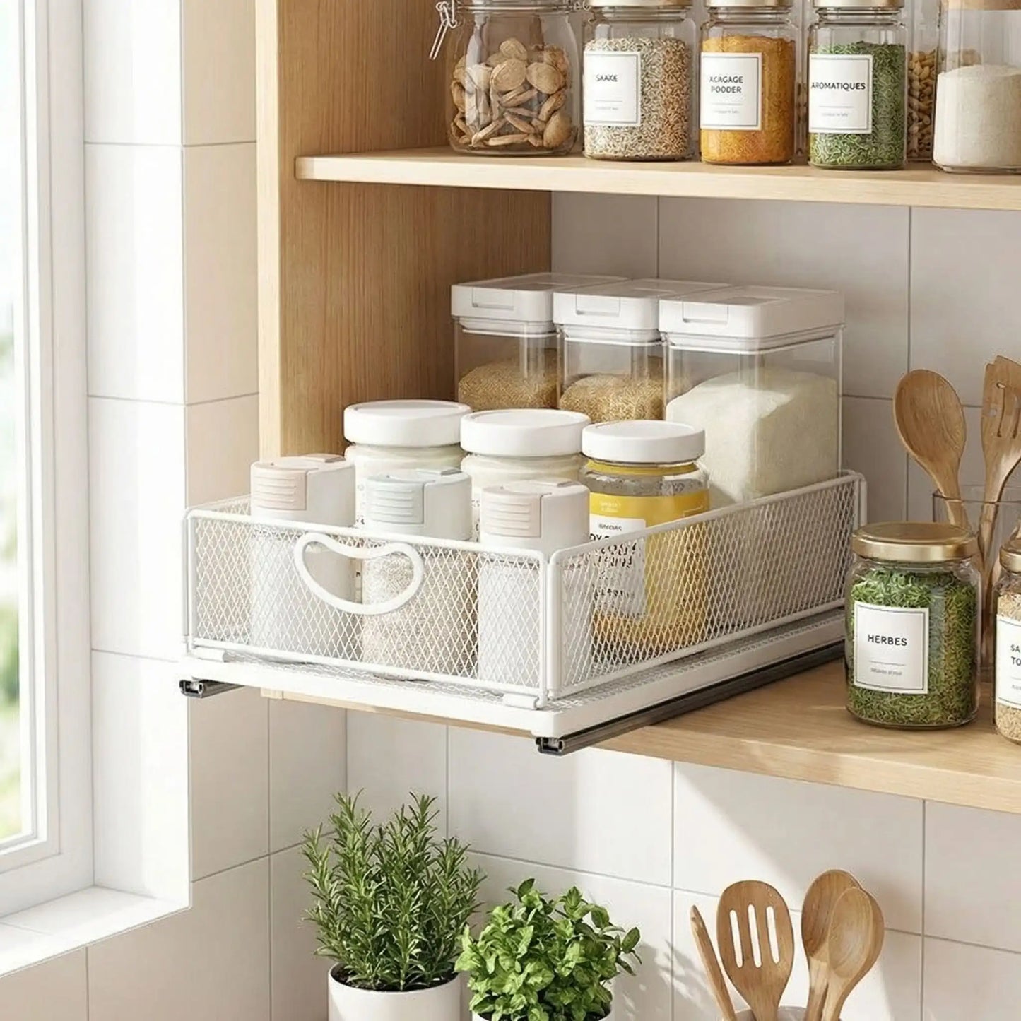 Rangement placard cuisine coulissant S en 30 cm 