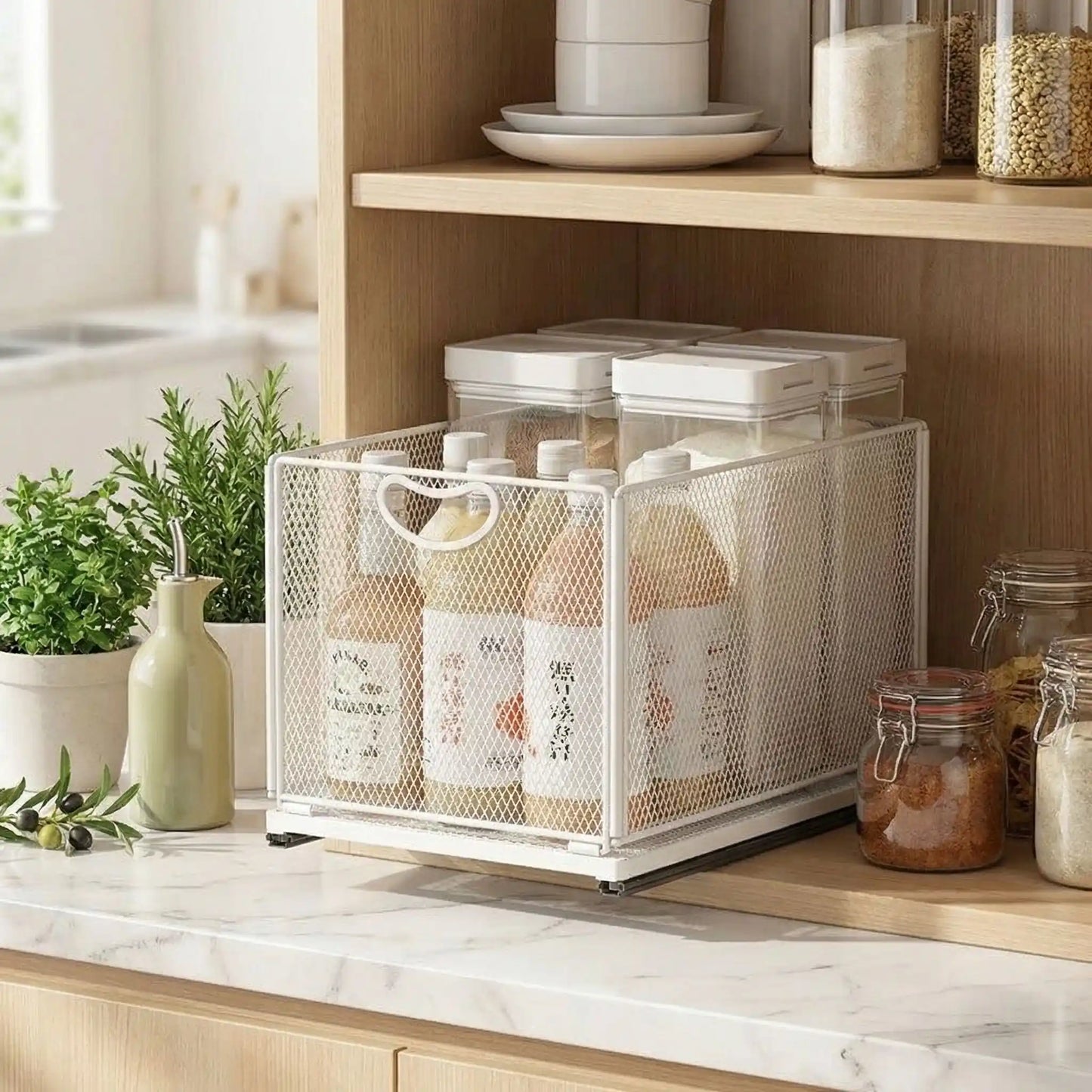 Rangement placard cuisine coulissant L en 30 cm 