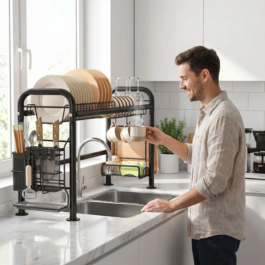 Egouttoir sur evier pratique, organisée et sans perte d’espace