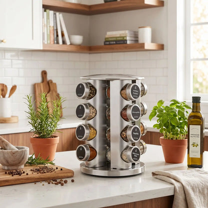 Rangement épices pour seize pots à épices