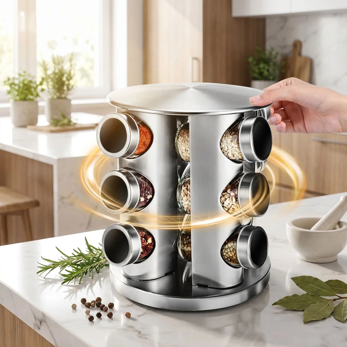 Rangement épices pour douze pots à épices