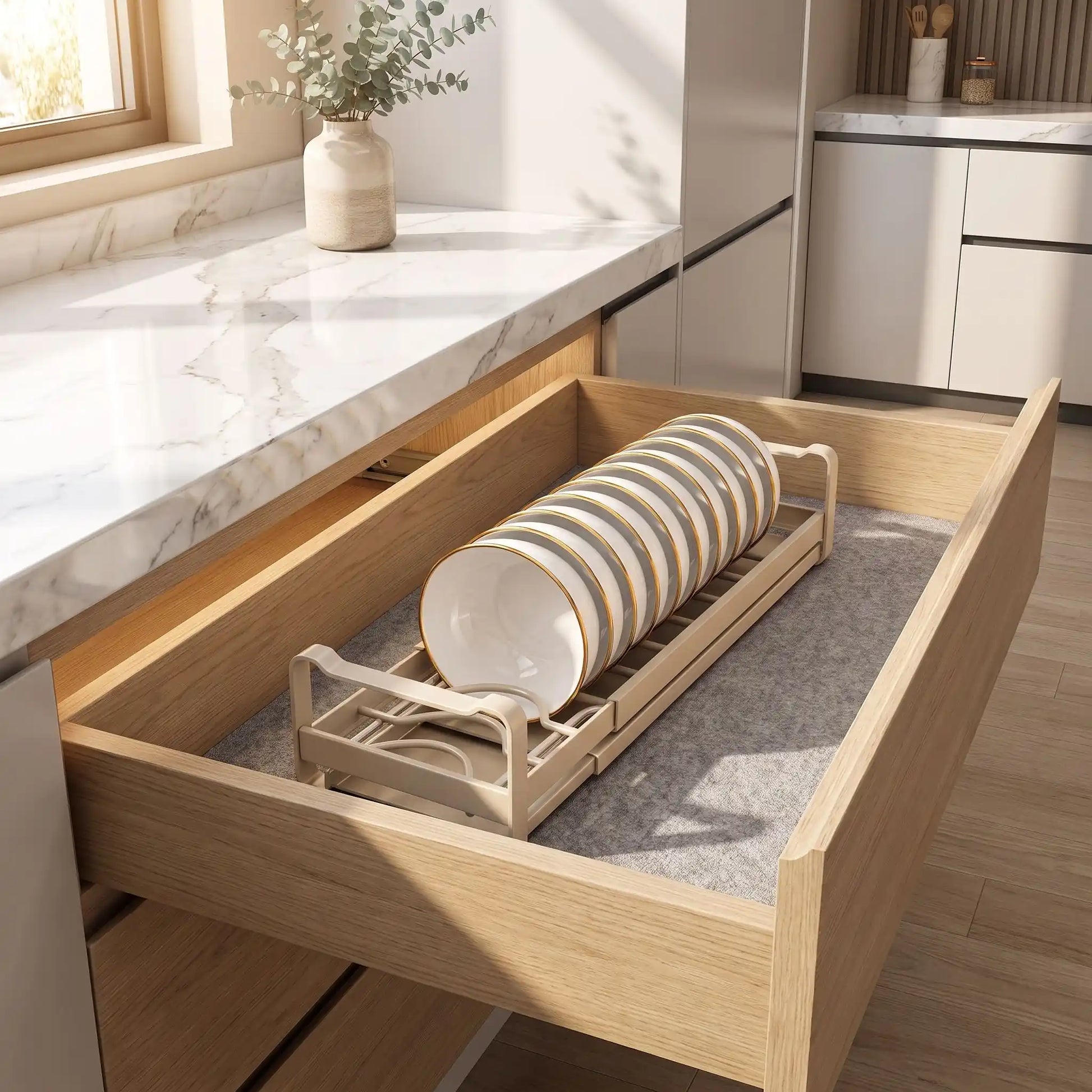 Organisateur de placard de cuisine extensible pour 11 bols . 