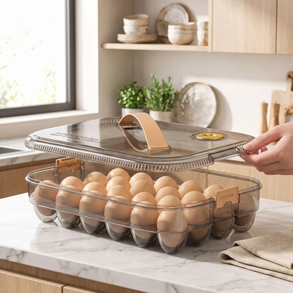 Boites à oeufs en plastique transparent marron.