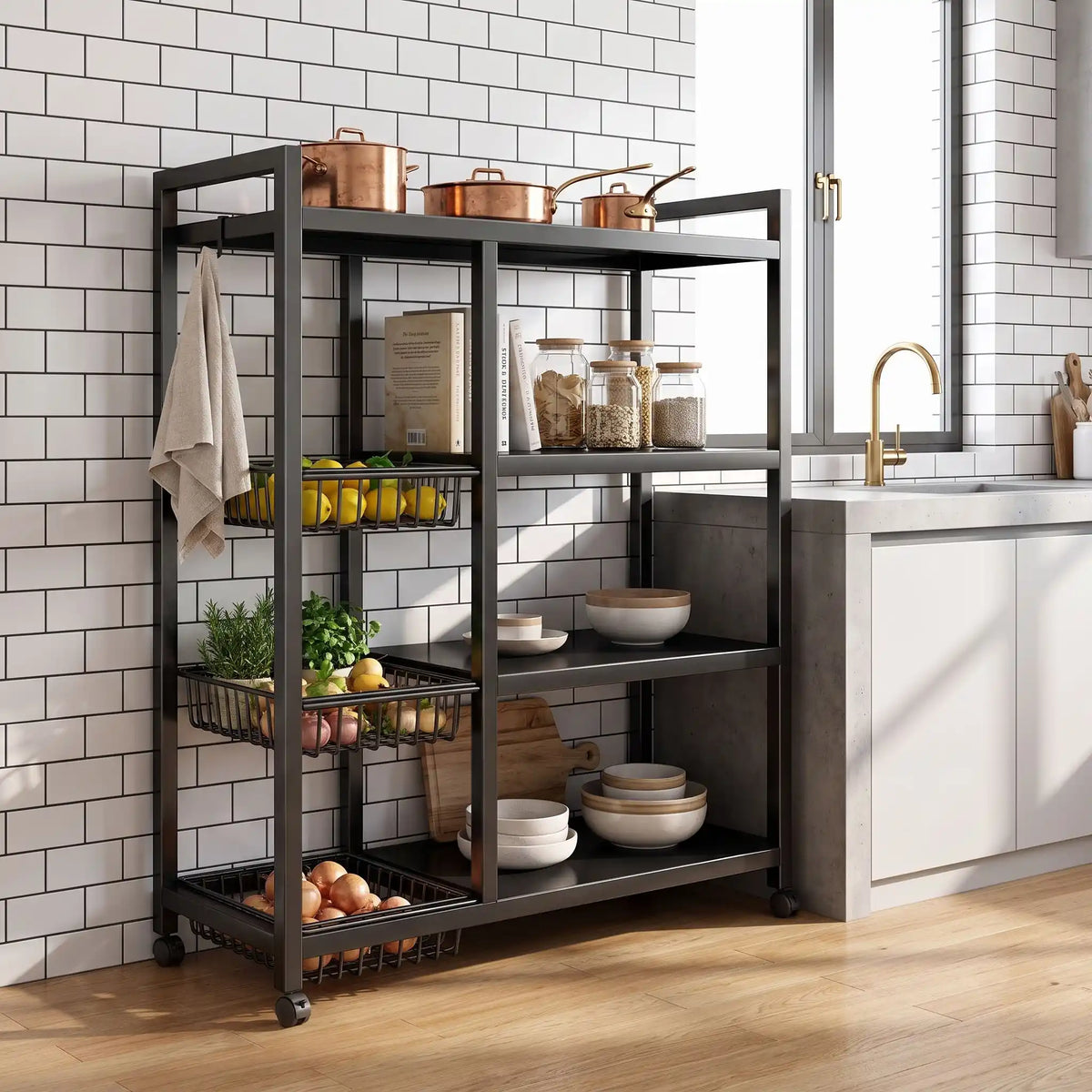 Étagère cuisine multifonction pratique pour organiser la cuisine.