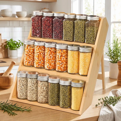 Rangement Epices Bois installé pour une organisation pratique et accessible.