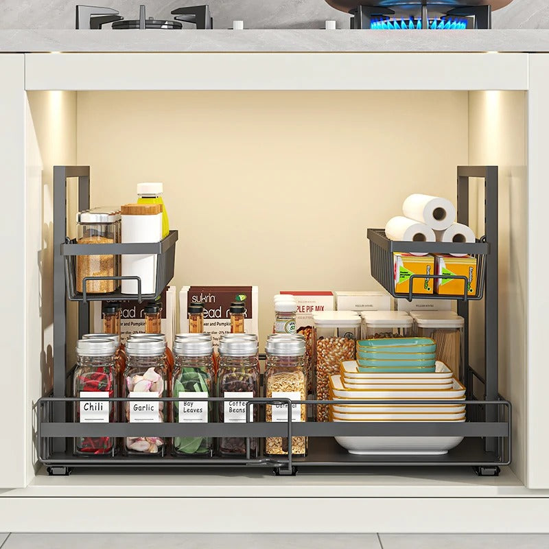  rangement coulissant sous évier pour un espace de stockage maximale 