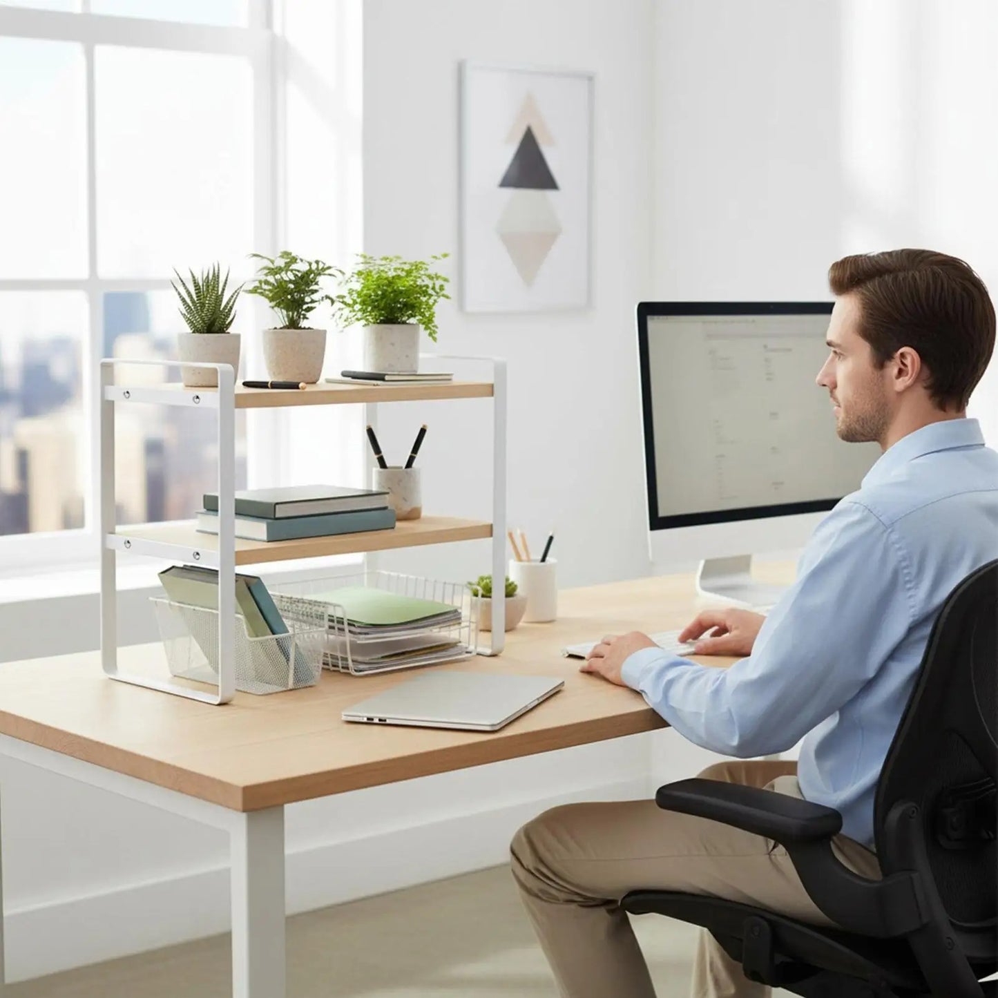 rangement dans placard cuisine pour le bureau