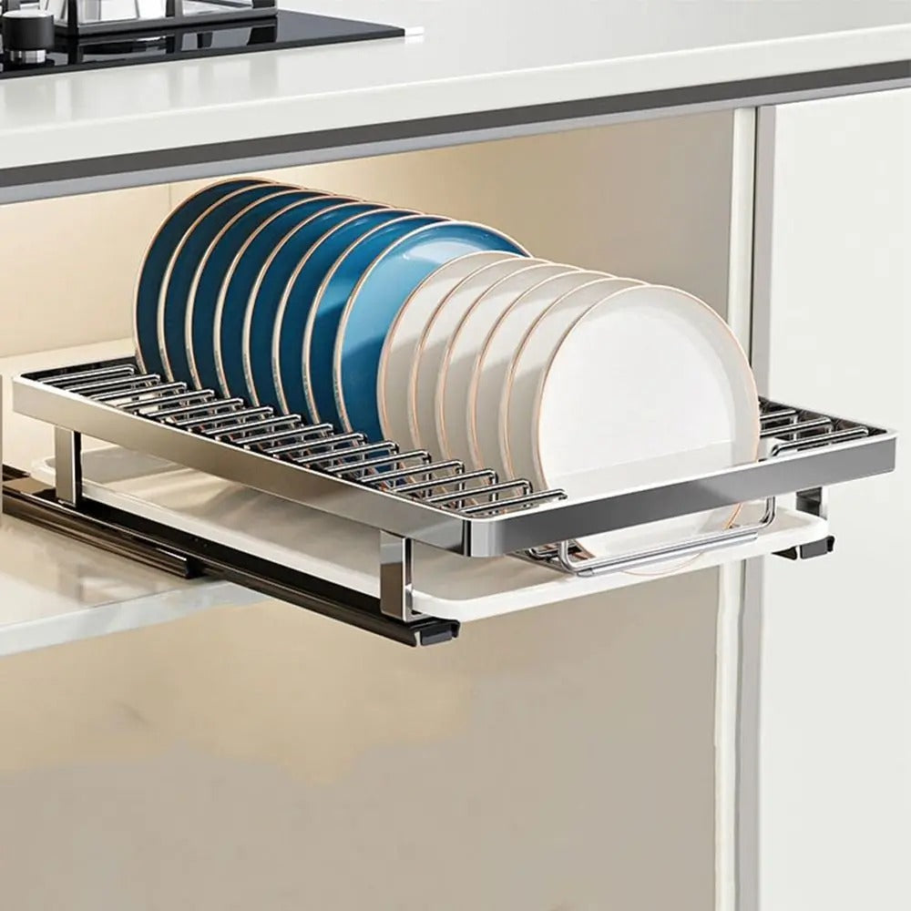 Organisateur de placard de cuisine version pour les assiettes en XL.