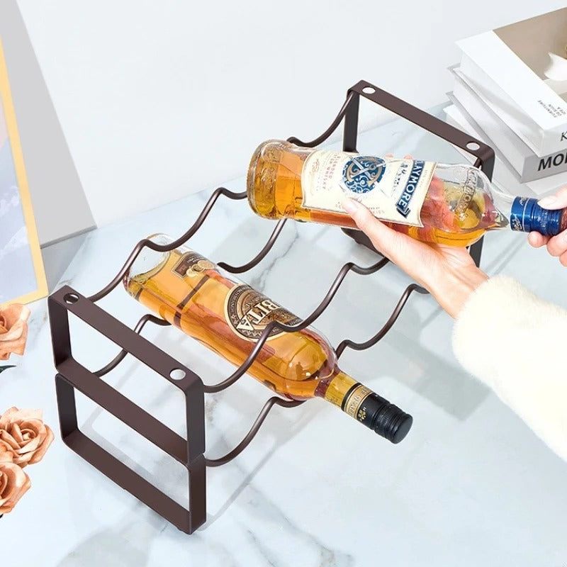 Porte bouteille en fer forgé  lot de deux pour huit bouteilles 