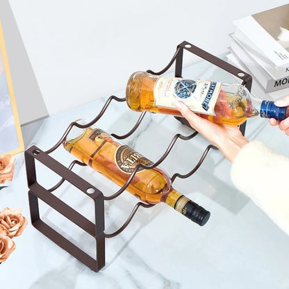 Porte bouteille en fer forgé  lot de deux pour huit bouteilles 