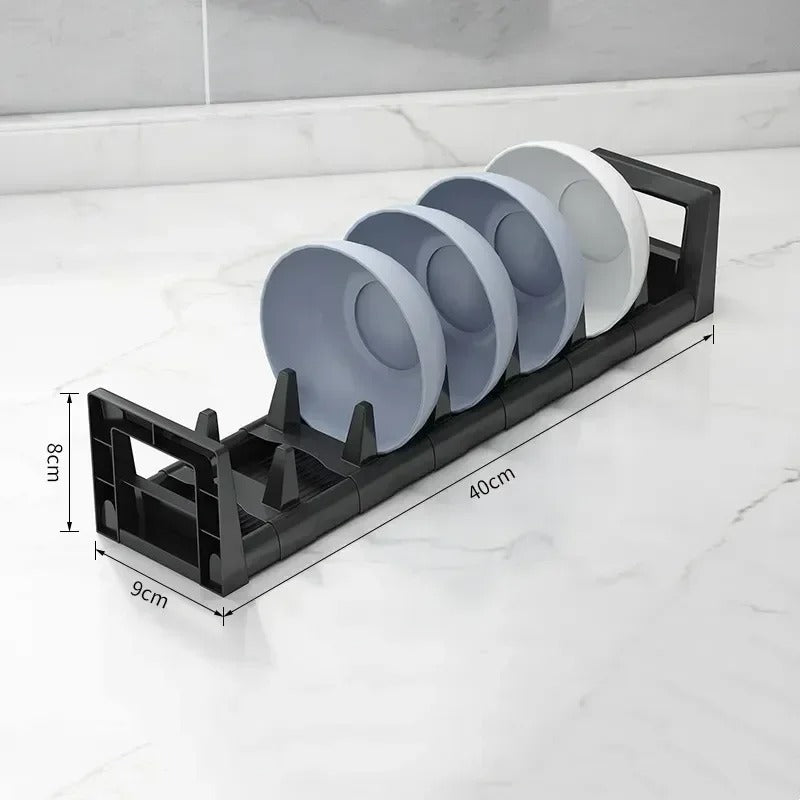 Rangement dans placard cuisine version bols en noir.